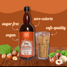 Load image into Gallery viewer, Blue Nile Foods Sugar Free Barista Hazelnut Coffee Syrup - Guilt Free Coffee Syrup, Perfect Flavour Enhancer for Coffee Lovers &amp; Health Conscious Enthusiasts, Keto Friendly, Zero Calorie
