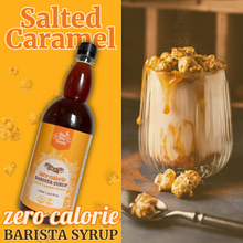 Load image into Gallery viewer, Blue Nile Foods Sugar Free Barista Salted Caramel Coffee Syrup - Guilt Free Coffee Syrup, Perfect Flavour Enhancer for Coffee Lovers &amp; Health Conscious Enthusiasts, Keto Friendly, Zero Calorie
