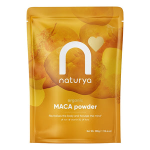 Naturya | Peruvian Organic Raw Maca Powder 300g | Certified Organic, Vegan & Kosher Superfoods | Packed with Vit B2, Iron & Fibre