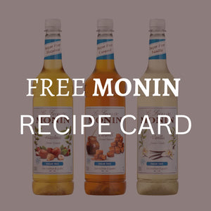 Monin Sugar Free Caramel Syrup, Sugar Free Hazelnut Syrup and Sugar Free Vanilla Syrup with Free Recipe Card for Cocktails and Coffee