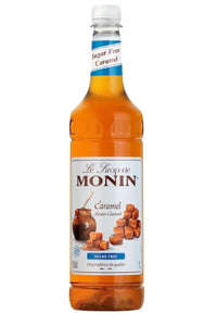 MONIN Premium Sugar Free Caramel Syrup 1L with FREE Cocktail Recipe Card