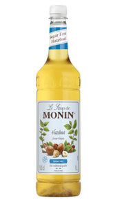 MONIN Premium Sugar Free Hazelnut Syrup 1L with FREE Cocktail Recipe Card