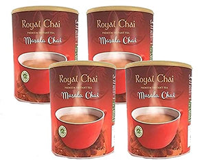 Royal Chai Masala Sweetened Tub 400g (Pack of 4) – Premium Instant Tea – Masala Tea – Natural – Instant Masala Indian Tea