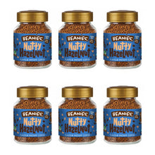 Load image into Gallery viewer, 6X Beanies Nutty Hazelnut Flavoured Instant Coffee Jars: 50g per jar
