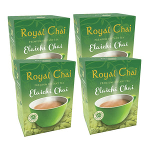 Royal Chai Elaichi Unsweetened 180g (Pack of 4) – Premium Instant Tea – Cardamom Tea – Natural – Instant Cardamom Indian Tea