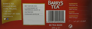 Barry's Gold Blended Tea Bags/ Red Label, 80 Tea Bags, 250 g (Pack of 3)