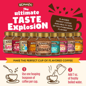 Beanies Caramel Popcorn Flavour Instant Coffee 50g, 6 Pack