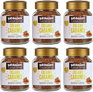 6x Beanies Chocolate Orange Flavoured Instant Coffee Jars: 50g per jar