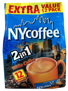 NY Coffee 2 in 1 sachets [8 x 12] 96 servings- White coffee, instant coffee sachets