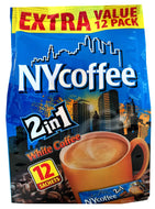 NY Coffee 2 in 1 sachets [8 x 12] 96 servings- White coffee, instant coffee sachets